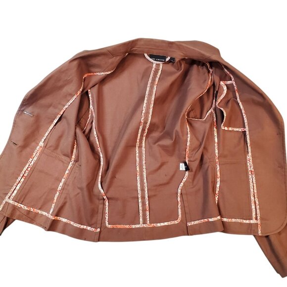 The Limited Womens Blazer Jacket 2 Brown Notch Lapel Pockets Single Breasted - Picture 6 of 13